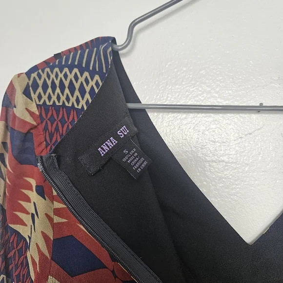 Anna Sui Tribal Print Dress in Red and Black - Picture 6 of 7